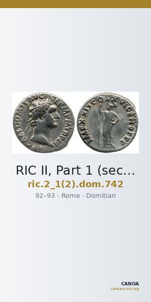 RIC II, Part 1 (second edition) Domitian 742 — CANOA