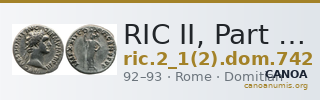 RIC II, Part 1 (second edition) Domitian 742 — CANOA