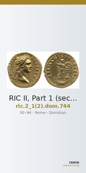 RIC II, Part 1 (second edition) Domitian 744 — CANOA