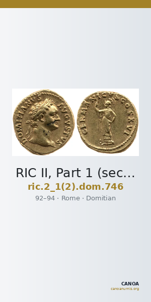 RIC II, Part 1 (second edition) Domitian 746 — CANOA