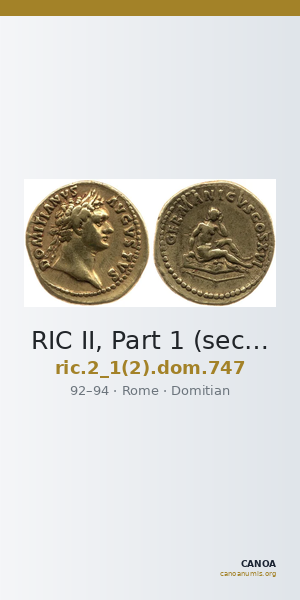 RIC II, Part 1 (second edition) Domitian 747 — CANOA