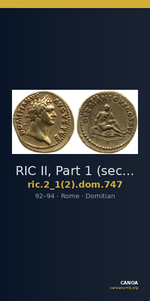 RIC II, Part 1 (second edition) Domitian 747 — CANOA