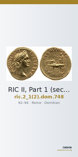 RIC II, Part 1 (second edition) Domitian 748 — CANOA