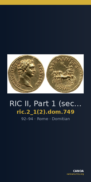 RIC II, Part 1 (second edition) Domitian 749 — CANOA