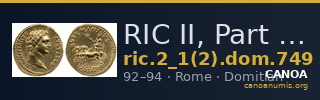 RIC II, Part 1 (second edition) Domitian 749 — CANOA