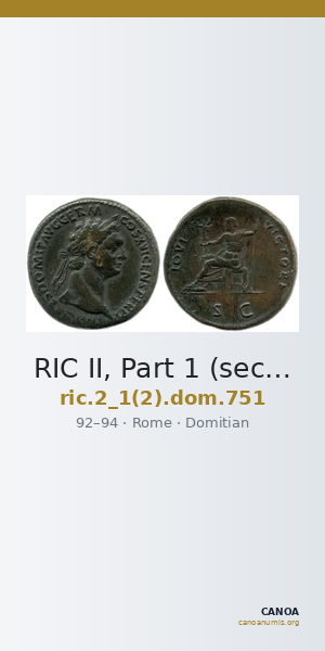 RIC II, Part 1 (second edition) Domitian 751 — CANOA