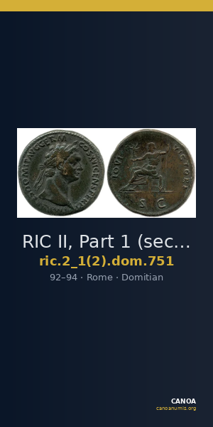 RIC II, Part 1 (second edition) Domitian 751 — CANOA