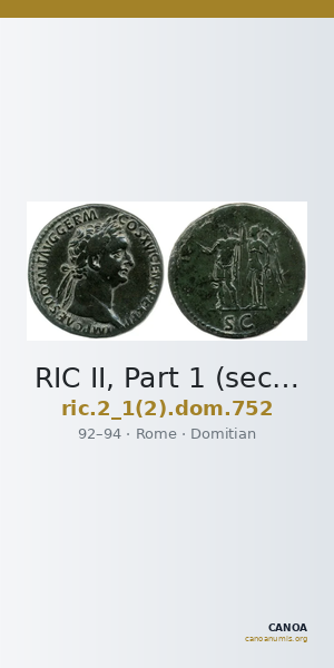 RIC II, Part 1 (second edition) Domitian 752 — CANOA