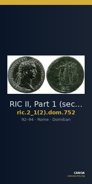 RIC II, Part 1 (second edition) Domitian 752 — CANOA