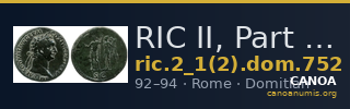 RIC II, Part 1 (second edition) Domitian 752 — CANOA