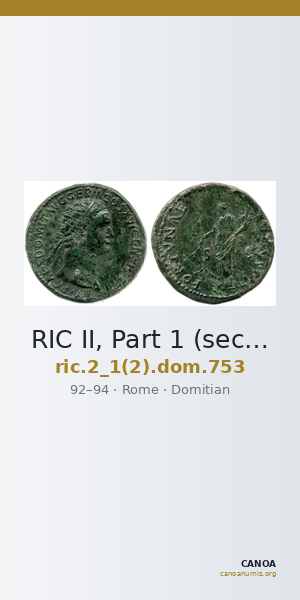 RIC II, Part 1 (second edition) Domitian 753 — CANOA