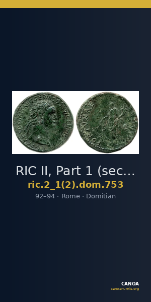RIC II, Part 1 (second edition) Domitian 753 — CANOA