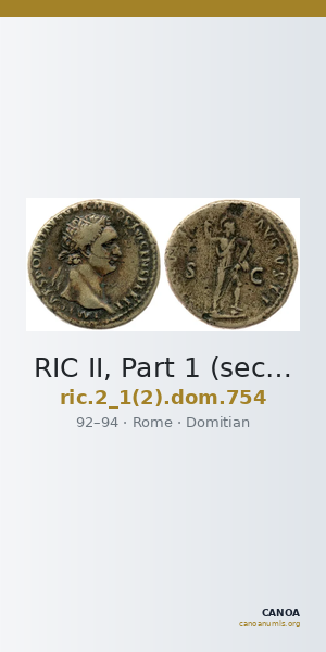 RIC II, Part 1 (second edition) Domitian 754 — CANOA