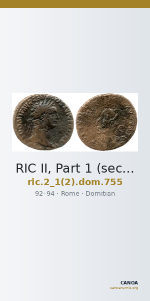 RIC II, Part 1 (second edition) Domitian 755 — CANOA