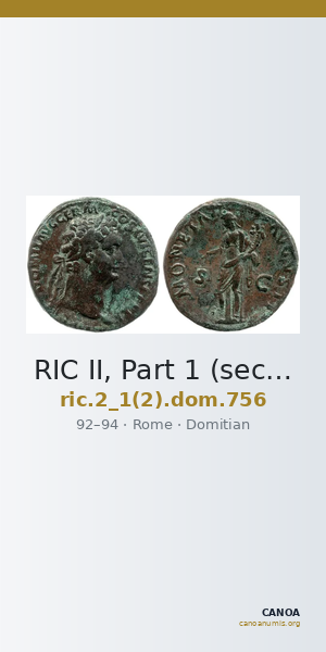 RIC II, Part 1 (second edition) Domitian 756 — CANOA