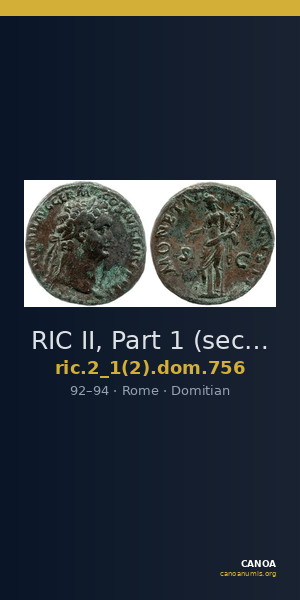 RIC II, Part 1 (second edition) Domitian 756 — CANOA