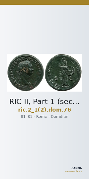 RIC II, Part 1 (second edition) Domitian 76 — CANOA