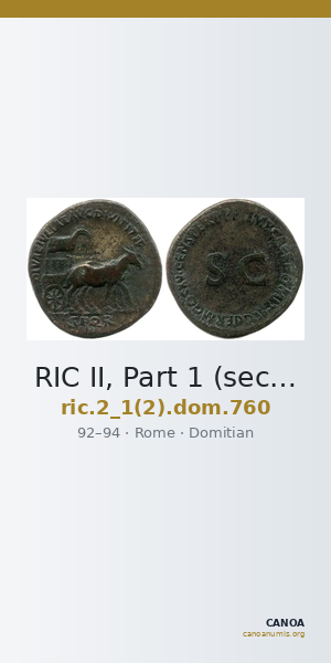 RIC II, Part 1 (second edition) Domitian 760 — CANOA