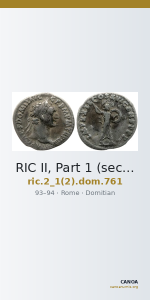 RIC II, Part 1 (second edition) Domitian 761 — CANOA