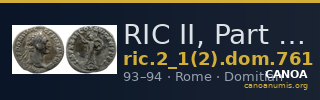 RIC II, Part 1 (second edition) Domitian 761 — CANOA