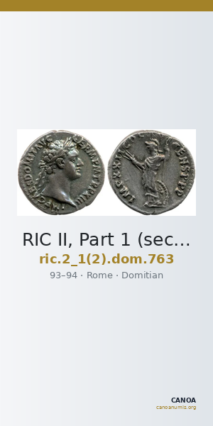 RIC II, Part 1 (second edition) Domitian 763 — CANOA