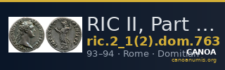 RIC II, Part 1 (second edition) Domitian 763 — CANOA