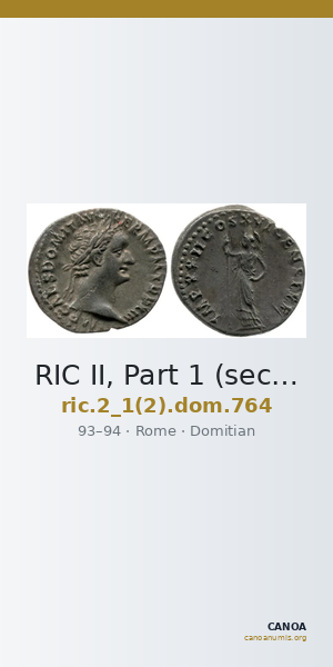RIC II, Part 1 (second edition) Domitian 764 — CANOA