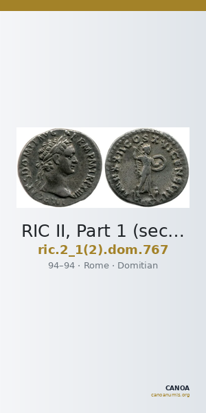 RIC II, Part 1 (second edition) Domitian 767 — CANOA