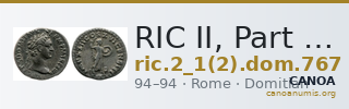 RIC II, Part 1 (second edition) Domitian 767 — CANOA