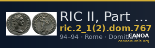 RIC II, Part 1 (second edition) Domitian 767 — CANOA