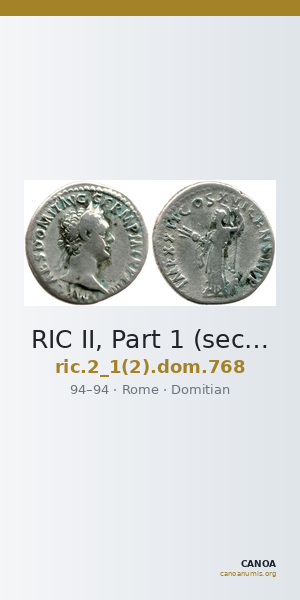 RIC II, Part 1 (second edition) Domitian 768 — CANOA
