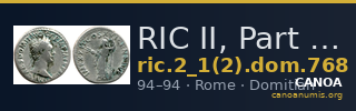RIC II, Part 1 (second edition) Domitian 768 — CANOA