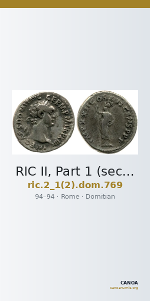 RIC II, Part 1 (second edition) Domitian 769 — CANOA