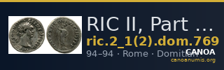 RIC II, Part 1 (second edition) Domitian 769 — CANOA