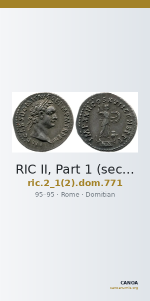 RIC II, Part 1 (second edition) Domitian 771 — CANOA