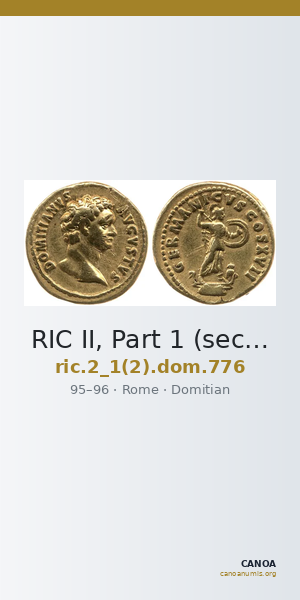 RIC II, Part 1 (second edition) Domitian 776 — CANOA