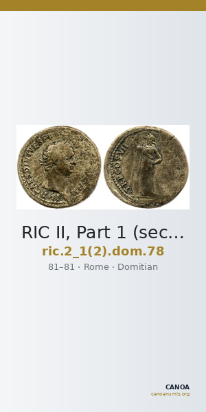 RIC II, Part 1 (second edition) Domitian 78 — CANOA