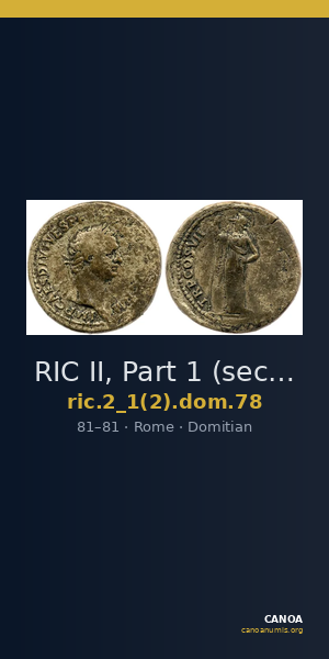 RIC II, Part 1 (second edition) Domitian 78 — CANOA
