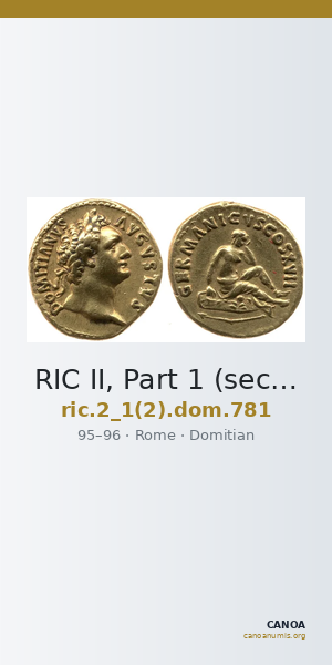 RIC II, Part 1 (second edition) Domitian 781 — CANOA
