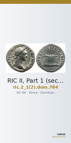 RIC II, Part 1 (second edition) Domitian 784 — CANOA