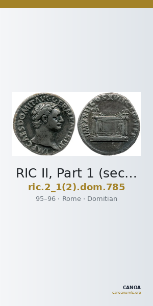 RIC II, Part 1 (second edition) Domitian 785 — CANOA