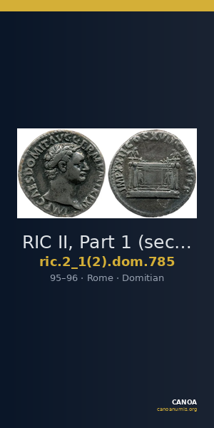 RIC II, Part 1 (second edition) Domitian 785 — CANOA