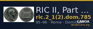 RIC II, Part 1 (second edition) Domitian 785 — CANOA