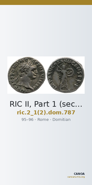 RIC II, Part 1 (second edition) Domitian 787 — CANOA