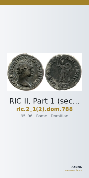 RIC II, Part 1 (second edition) Domitian 788 — CANOA