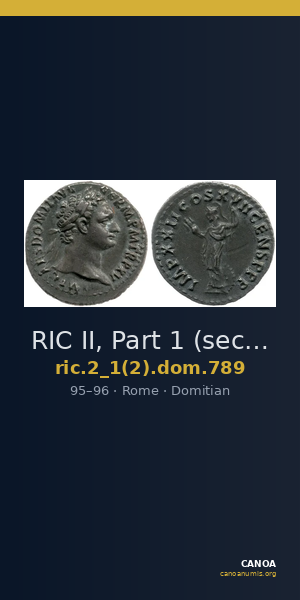 RIC II, Part 1 (second edition) Domitian 789 — CANOA