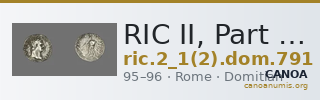 RIC II, Part 1 (second edition) Domitian 791 — CANOA
