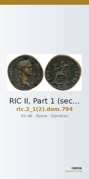 RIC II, Part 1 (second edition) Domitian 794 — CANOA