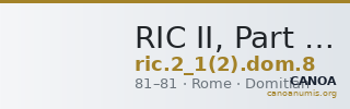 RIC II, Part 1 (second edition) Domitian 8 — CANOA