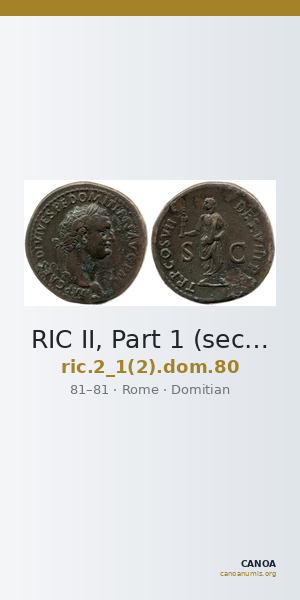 RIC II, Part 1 (second edition) Domitian 80 — CANOA